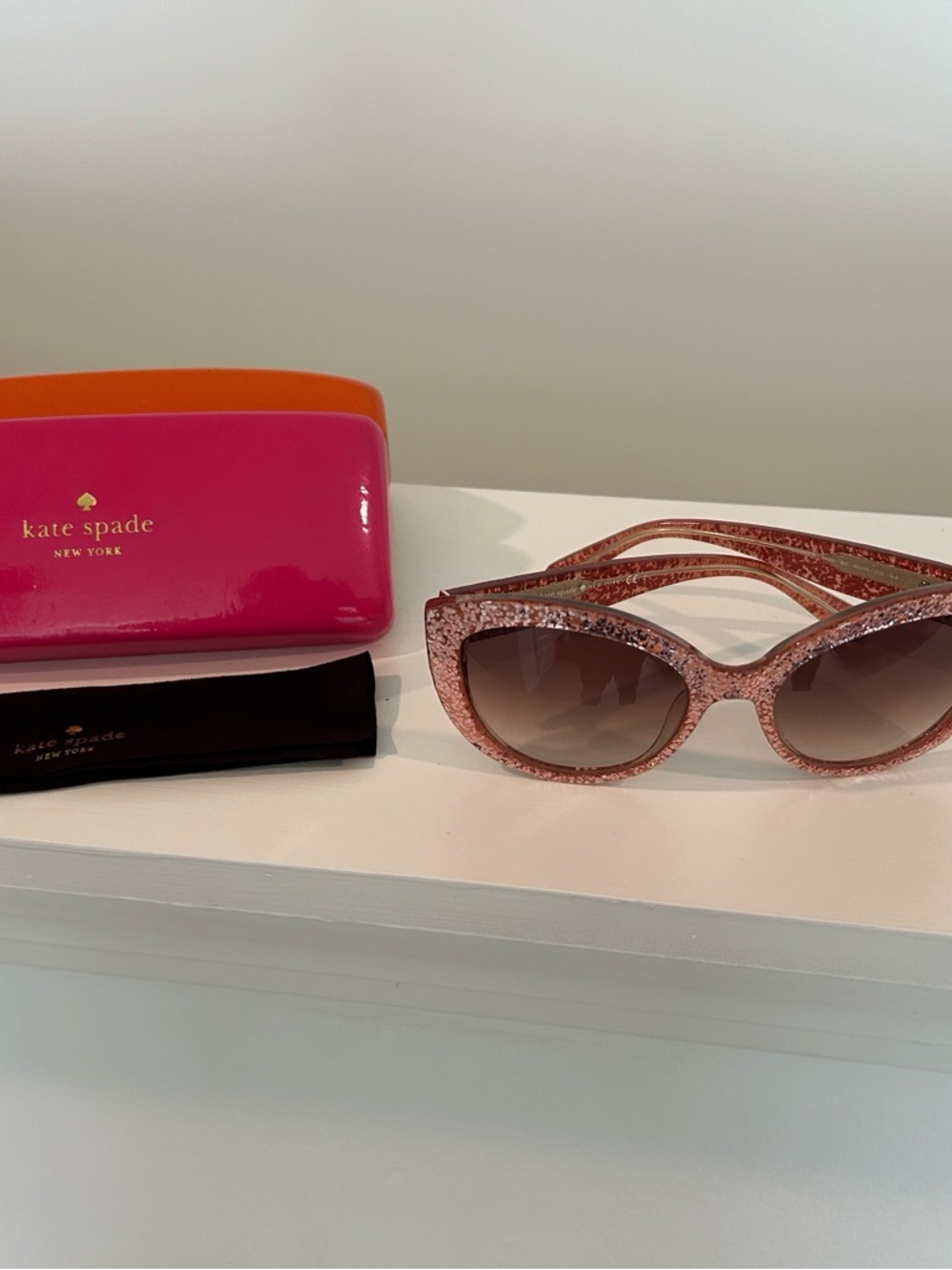 Kate Spade Women’s Glitter Cat-Eye Sunglasses - Rose Gold
